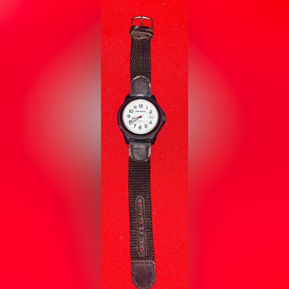 Vintage Milan Black Strap Watch Water Resistant, Stainless Steel